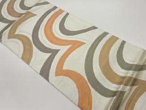 変わり曲線模様織出し袋帯